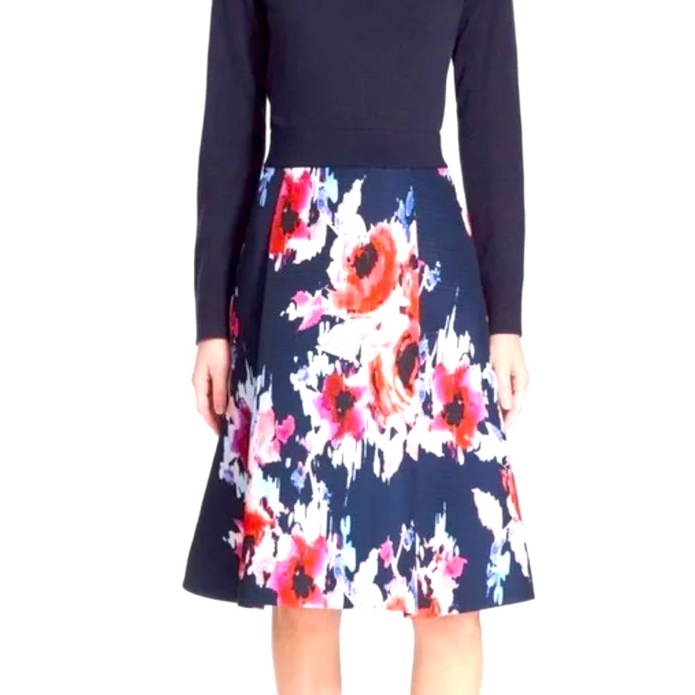 Kate Spade Hazy Floral Navy Skirt